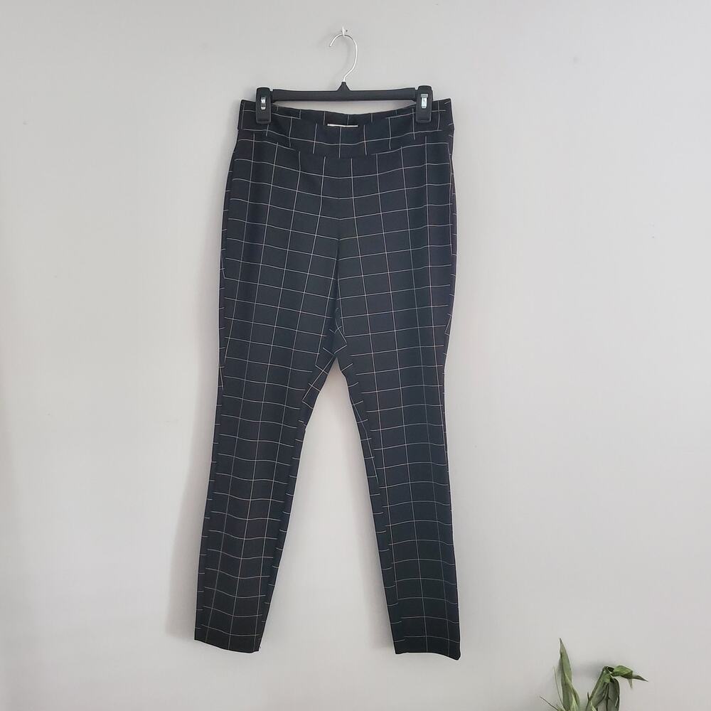 Alexander Jordan Black Checkered Straight Pull On Pants M
